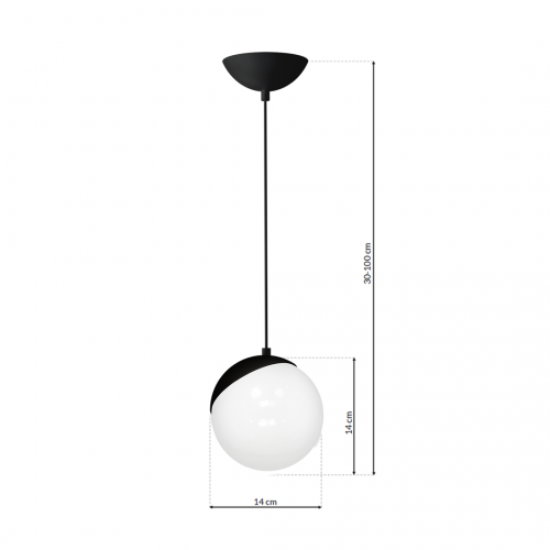 Lampa wisząca SFERA BLACK 1xE14