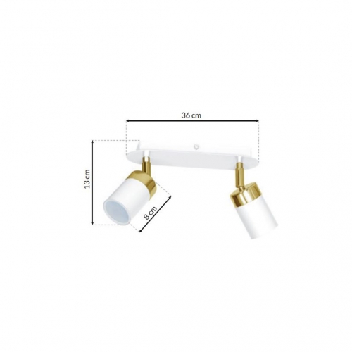 Lampa sufitowa JOKER WHITE/GOLD 2xGU10