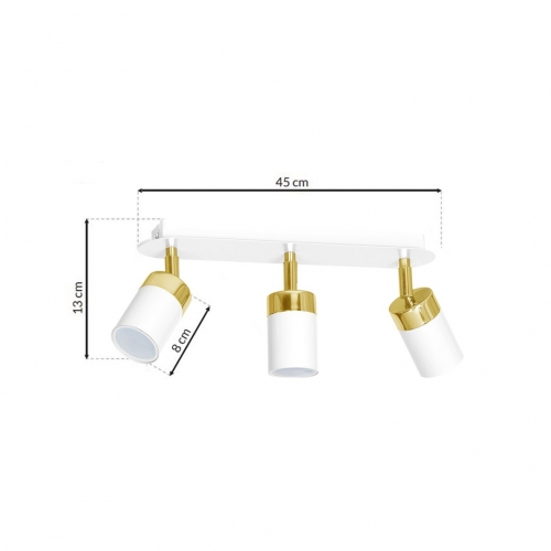 Lampa sufitowa JOKER WHITE/GOLD 3xGU10