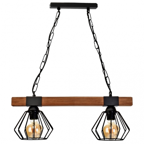 Lampa wisząca ULF BLACK/WOOD 2xE27