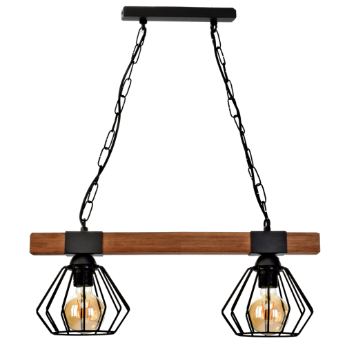 Lampa wisząca ULF BLACK/WOOD 2xE27