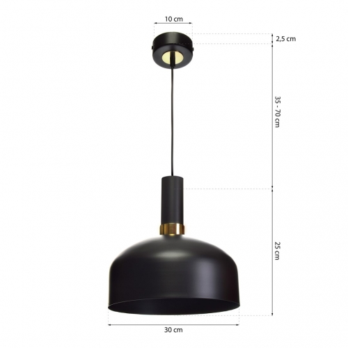 Lampa wisząca MALMO BLACK/GOLD 1xE27