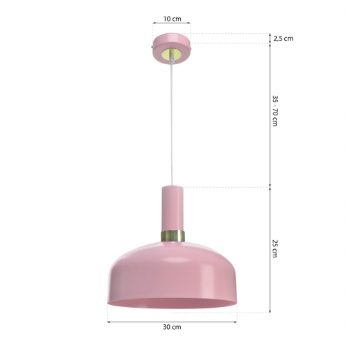 Lampa wisząca MALMO PINK 1xE27