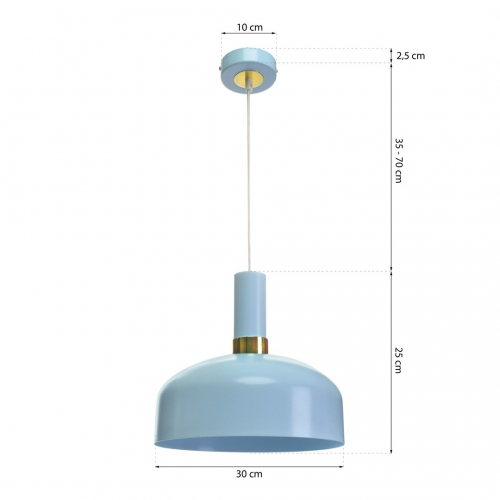 Lampa wisząca MALMO BLUE 1xE27