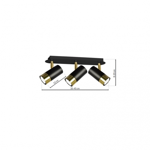 Lampa sufitowa DANI BLACK/GOLD 3xGU10