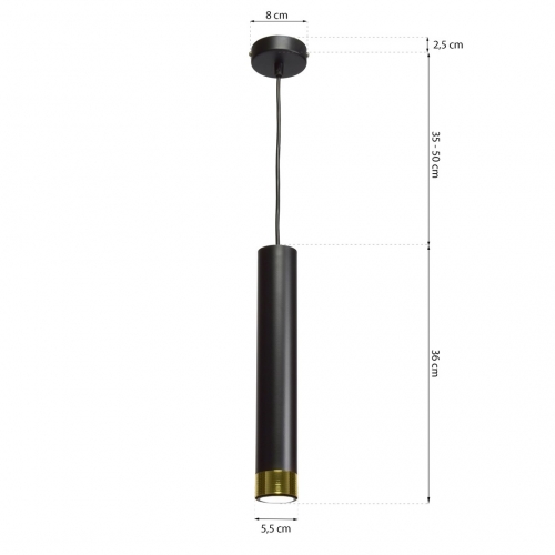 Lampa wisząca DANI BLACK/GOLD 1xGU10