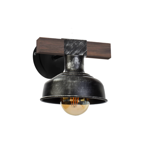 Kinkiet FARO BLACK/WOOD 1xE27 60W