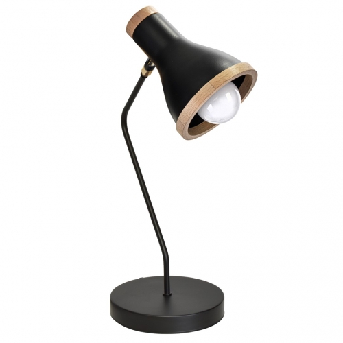 Lampa stołowa HOLLY BLACK / WOOD 1xE27 60W