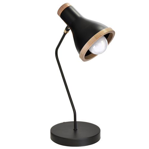 Lampa stołowa HOLLY BLACK / WOOD 1xE27 60W