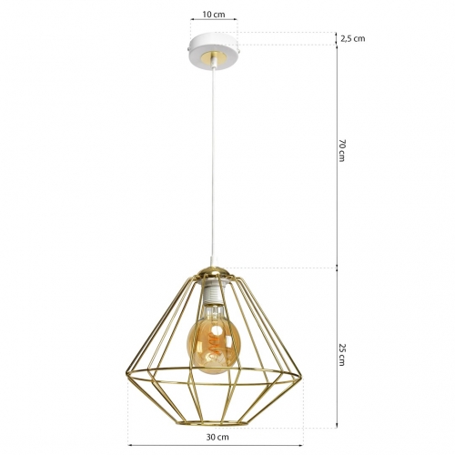 Lampa wisząca LUPO WHITE/GOLD 1xE27