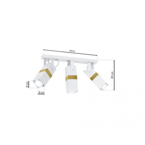 Lampa sufitowa VIDAR WHITE/GOLD 3xGU10