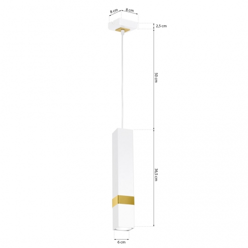 Lampa wisząca VIDAR WHITE/GOLD 1xGU10