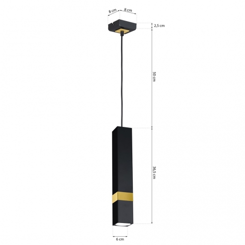 Lampa wisząca VIDAR BLACK/GOLD 1xGU10