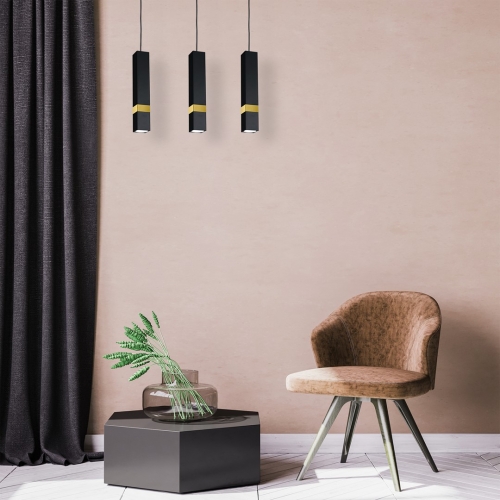 Lampa wisząca VIDAR BLACK/GOLD 3xGU10