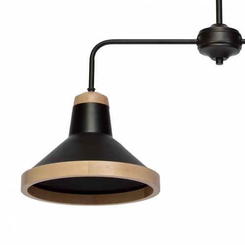 Lampa sufitowa SALMA BLACK / WOOD 2xE27