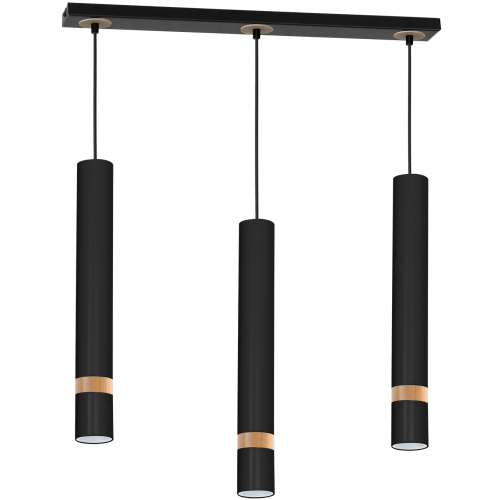 Lampa wisząca JOKER BLACK/WOOD 3xGU10