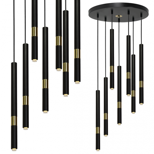 Lampa wisząca MONZA BLACK/GOLD 7xG9 8W