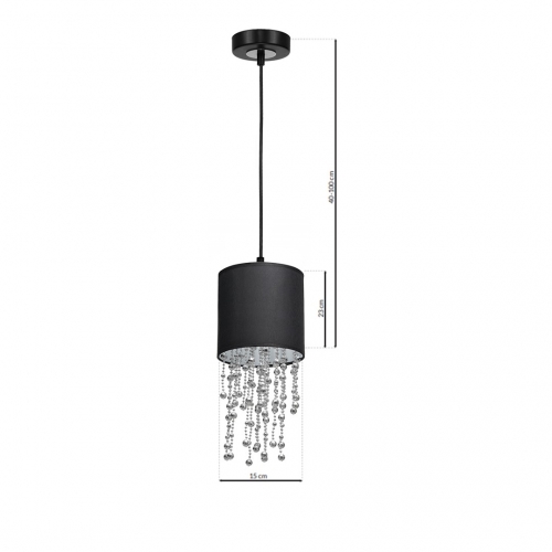 Lampa wisząca ALMERIA BLACK/CHROME 1xE27