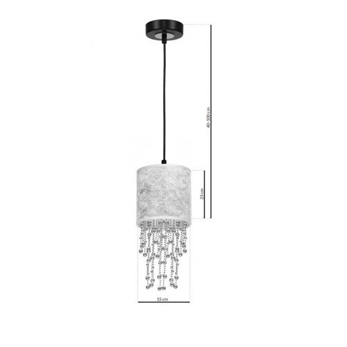 Lampa wisząca ALMERIA SILVER/BLACK 1xE27