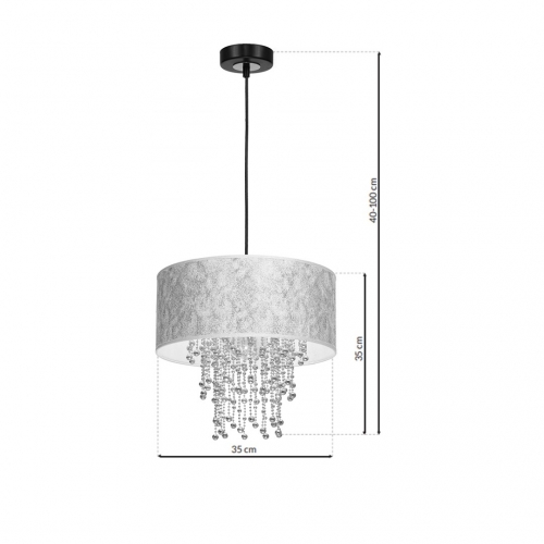 Lampa wisząca ALMERIA SILVER/BLACK 1xE27