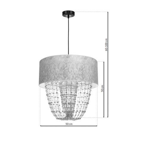 Lampa wisząca ALMERIA SILVER/BLACK 1xE27