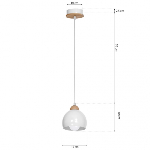 Lampa wisząca DAMA WHITE 1xE27