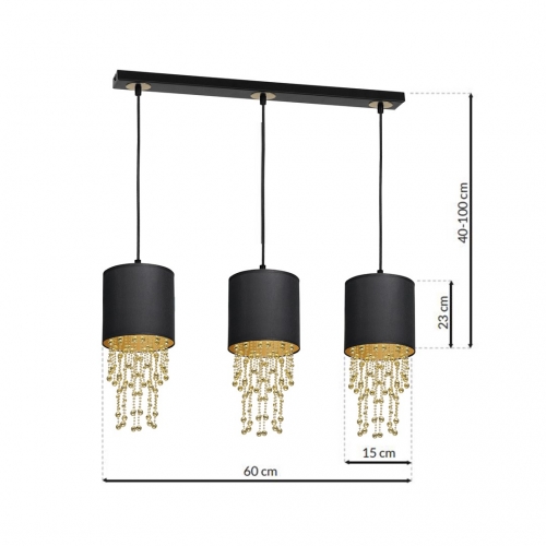 Lampa wisząca ALMERIA BLACK/GOLD 3xE27