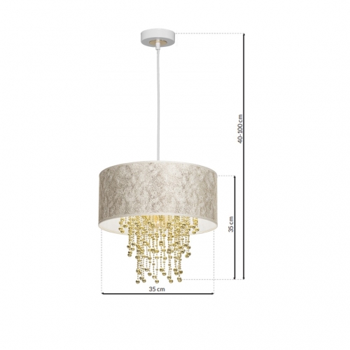 Lampa wisząca ALMERIA WHITE/GOLD 1xE27