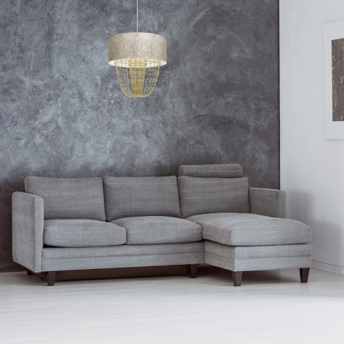 Lampa wisząca ALMERIA WHITE/GOLD 1xE27