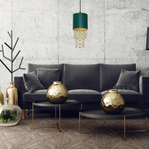 Lampa wisząca ALMERIA GREEN/GOLD 1xE27