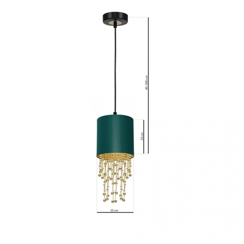 Lampa wisząca ALMERIA GREEN/GOLD 1xE27