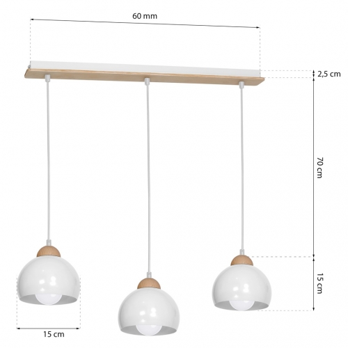 Lampa wisząca DAMA WHITE 3xE27