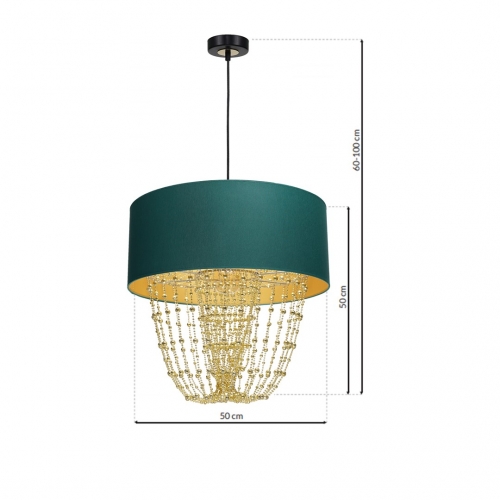 Lampa wisząca ALMERIA GREEN/GOLD 1xE27