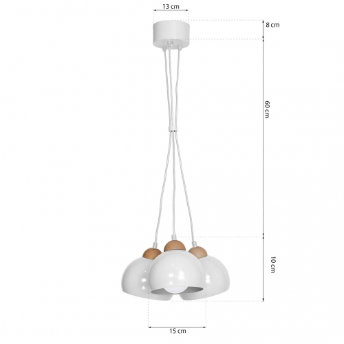 Lampa wisząca DAMA WHITE 3xE27