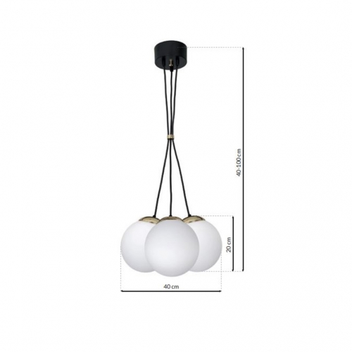 Lampa wisząca SPARTA BLACK / GOLD 3xE14