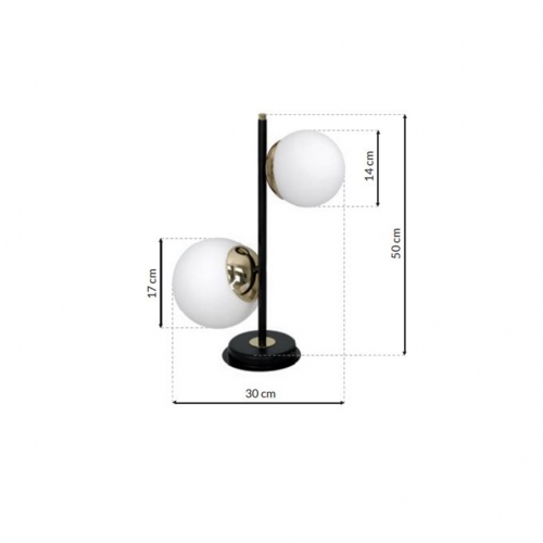 Lampa stołowa SPARTA BLACK / GOLD 2xE14