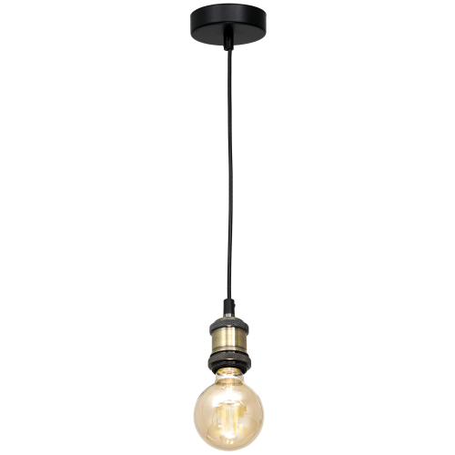 Lampa wisząca EDISON CZARNY/MOSIĄDZ 1xE27