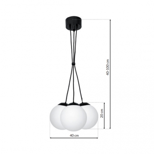 Lampa wisząca LIMA BLACK 3xE14