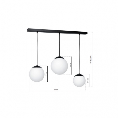 Lampa wisząca LIMA BLACK 3xE14