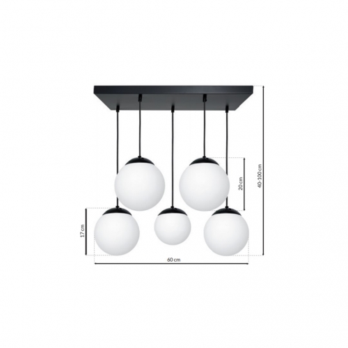 Lampa wisząca LIMA BLACK 5xE14