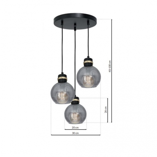 Lampa wisząca OMEGA BLACK/GOLD 3xE27