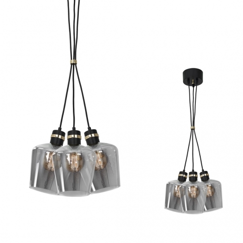 Lampa wisząca RICHMOND BLACK / GOLD 3xE27  Supeł