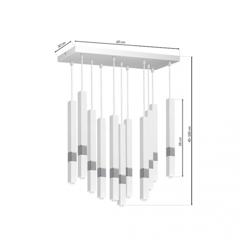 Lampa wisząca CASTRO WHITE / CHROME 11xG9