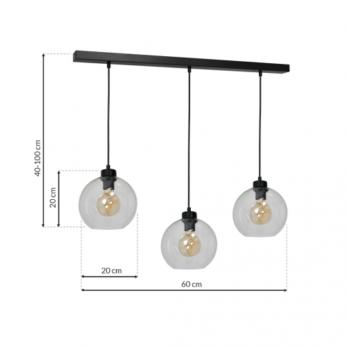 Lampa wisząca SOFIA CLEAR 3xE27