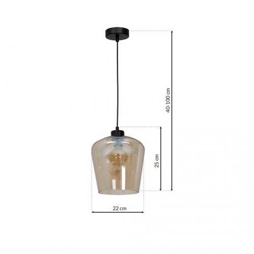 Lampa wisząca SANTIAGO AMBER 1xE27