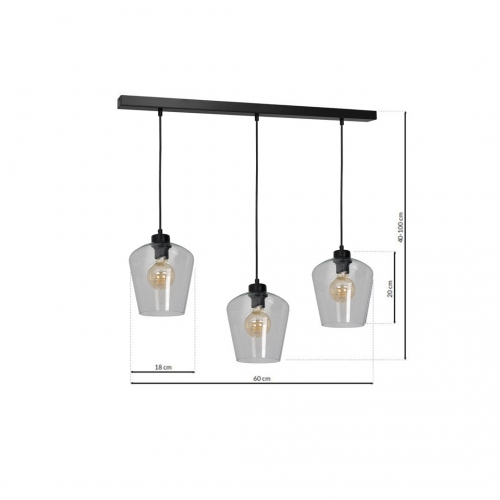 Lampa wisząca SANTIAGO CLEAR 3xE27