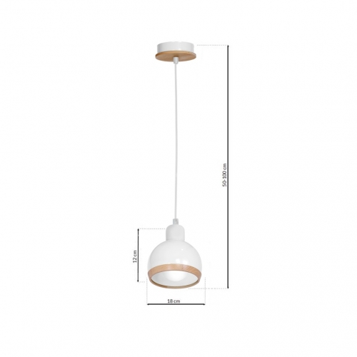 Lampa wisząca OVAL WHITE 1xE27