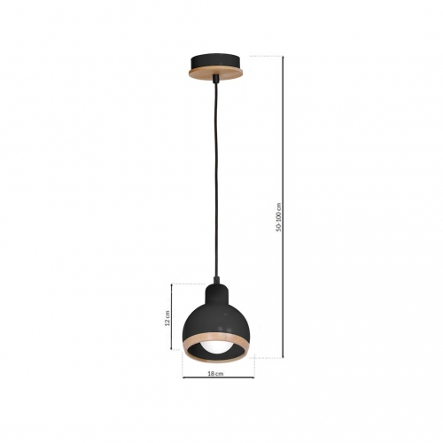 Lampa wisząca OVAL BLACK 1xE27