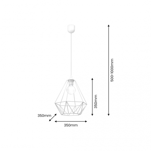 Lampa wisząca BASKET WHITE 1xE27