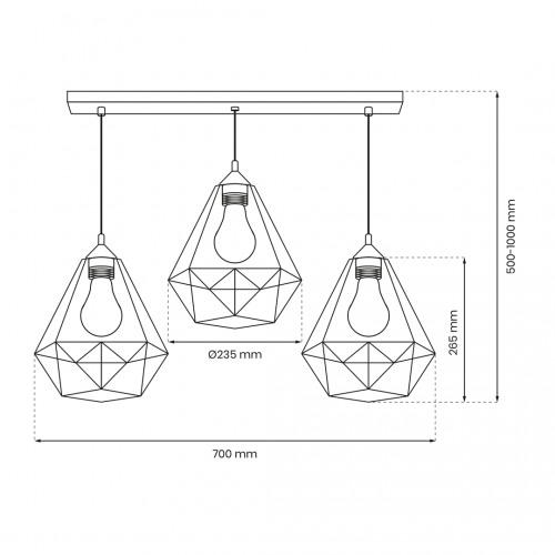 Lampa wisząca BASKET WHITE 3xE27